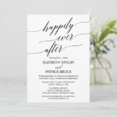 Elegante witte en zwarte kalligrafie elopement kaart (Staand voorkant)