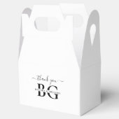 Elegante witte en zwarte monogram Initialen bruilo Bedankdoosjes (Geopend)