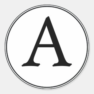 Elegante witte en zwarte Monogram Stickers