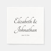 Elegante witte en zwarte scriptnamen bruid bruideg servet (Voorkant)