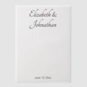 Elegante witte en zwarte scriptnamen bruid bruideg vellum uitnodigingen (Voorkant)