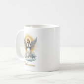 Elegante Witte Engel Religieus Christelijk Koffiemok (Voorkant links)