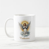 Elegante Witte Engel Religieus Christelijk Koffiemok (Links)
