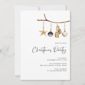 Elegante witte familie Kerstfeest uitnodiging (Voorkant)