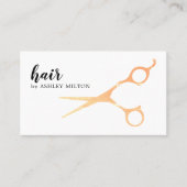 Elegante witte faux metal schaar Haarstylist Visitekaartje (Voorkant)