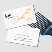 Elegante witte faux metal schaar Haarstylist Visitekaartje