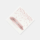 Elegante witte faux Roos gouden Confetti bruiloft Servet (Hoek)