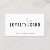 Elegante witte faux zilveren schaar vet klantenkaartje (Voorkant)