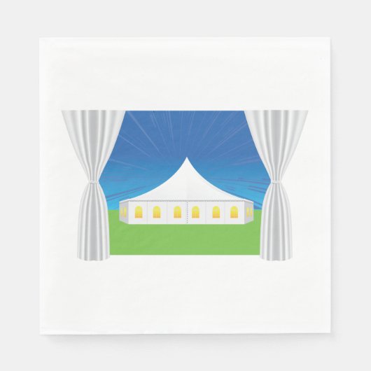 Elegante witte feitentent met gordijnen servet (Voorkant)