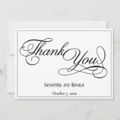 Elegante witte formele bruiloft bedankkaart (Voorkant)