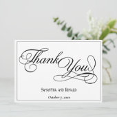 Elegante witte formele bruiloft bedankkaart (Staand voorkant)