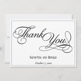 Elegante witte formele bruiloft bedankkaart