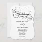 Elegante witte formele bruiloft uitnodiging (Voorkant)