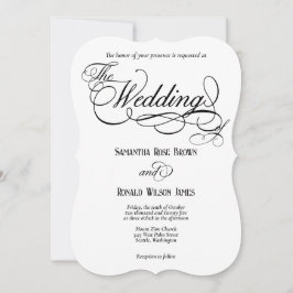 Elegante witte formele bruiloft uitnodiging