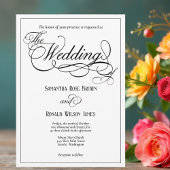 Elegante witte formele bruiloft uitnodiging