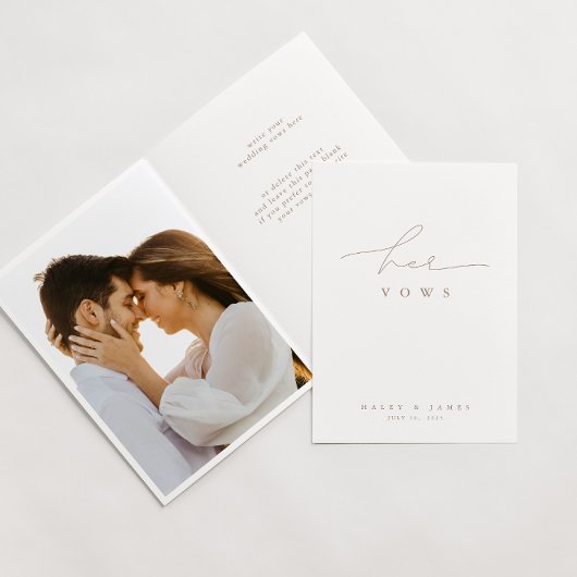 Elegante witte foto bruiloft haar geloften Kaart