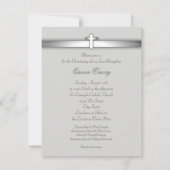 Elegante witte foto doopuitnodigingen kaart (Achterkant)