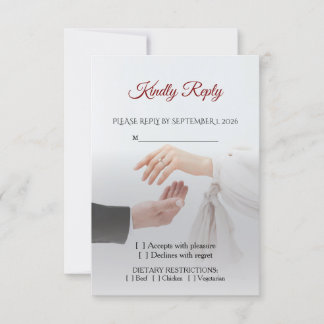 Elegante witte foto trouw-RSVP-antwoordkaart Kaart