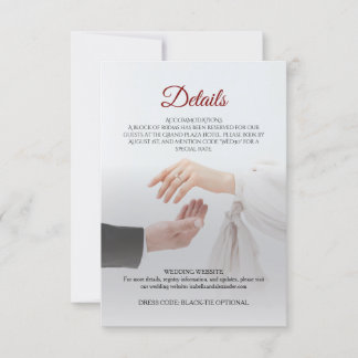 Elegante witte foto trouwdetails kaart ringen