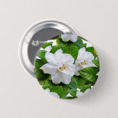: "Elegante witte Gardenia Flowers Button (Voorkant /achterkant)