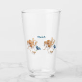 Elegante Witte Gedroogde bloemen glazen beker (Voorkant)