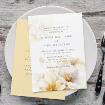 Elegante witte gele gouden bloemdetails bruiloft