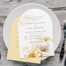 Elegante witte gele gouden bloemen details Trouwen