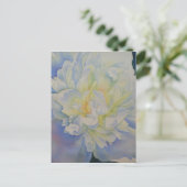Elegante witte gele pioen florale waterverf briefkaart (Staand voorkant)