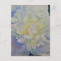 Elegante witte gele pioen florale waterverf