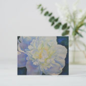 Elegante witte gele pioen florale waterverf briefkaart (Staand voorkant)