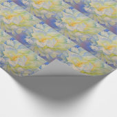 Elegante witte gele pioen florale waterverf cadeaupapier (Hoek)