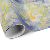 Elegante witte gele pioen florale waterverf cadeaupapier (Rol Hoek)