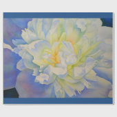 Elegante witte gele pioen florale waterverf cadeaupapier (Vlak)