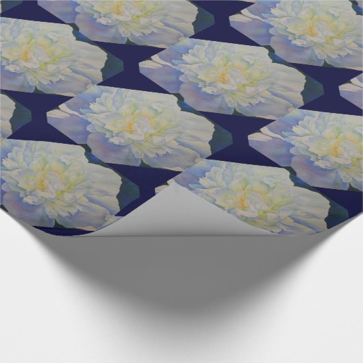 Elegante witte gele pioen florale waterverf cadeaupapier (Hoek)