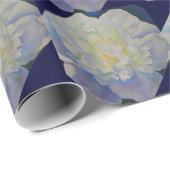 Elegante witte gele pioen florale waterverf cadeaupapier (Rol Hoek)