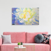 Elegante witte gele pioen florale waterverf canvas afdruk (Insitu (Woonkamer))