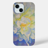 Elegante witte gele pioen florale waterverf Case-Mate iPhone case (Achterkant)
