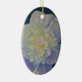 Elegante witte gele pioen florale waterverf keramisch ornament (Rechts)