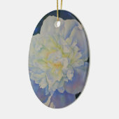 Elegante witte gele pioen florale waterverf keramisch ornament (Links)