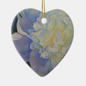 Elegante witte gele pioen florale waterverf keramisch ornament (Rechts)