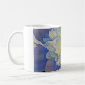 Elegante witte gele pioen florale waterverf koffiemok (Links)