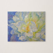 Elegante witte gele pioen florale waterverf legpuzzel (Horizontaal)