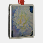 Elegante witte gele pioen florale waterverf metalen ornament (Rechts)