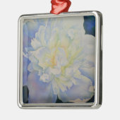 Elegante witte gele pioen florale waterverf metalen ornament (Links)