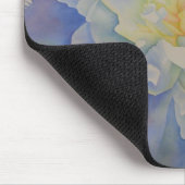 Elegante witte gele pioen florale waterverf muismat (Hoek)