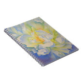 Elegante witte gele pioen florale waterverf notitieboek (Rechterzijde)