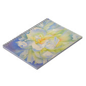 Elegante witte gele pioen florale waterverf notitieboek (Linkerzijde)
