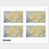 Elegante witte gele pioen florale waterverf rechthoekige sticker (Vel)