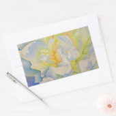 Elegante witte gele pioen florale waterverf rechthoekige sticker (Envelop)