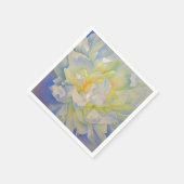 Elegante witte gele pioen florale waterverf servet (Hoek)